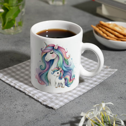 Einhorn-Mama mit Kind Kaffeebecher